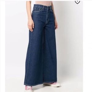 Levis Made & Crafted Womens Denim Jean Full Flare High Rise Dark Blue NWT